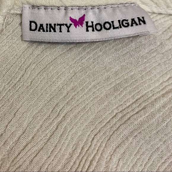 ❇️3/$30❇️ Urban Outfitters Dainty Hooligan Boho Crochet Fringe Hem Crop Top - Picture 8 of 8